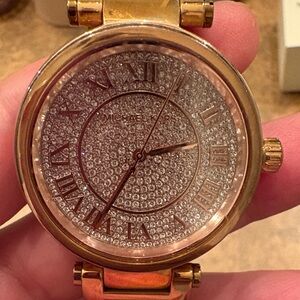 Michael Kors Rose Gold Crystal Watch - dead battery